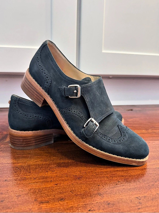 Sam Edelman Shoes - Sam Edelman *rare* *sample* Blue Suede Double Monk Wingtip. Size 6
